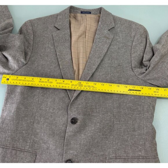 Stafford Blazer Sport Coat 38R Classic Fit Linen Cotton Blend Heather Beige - Picture 7 of 10